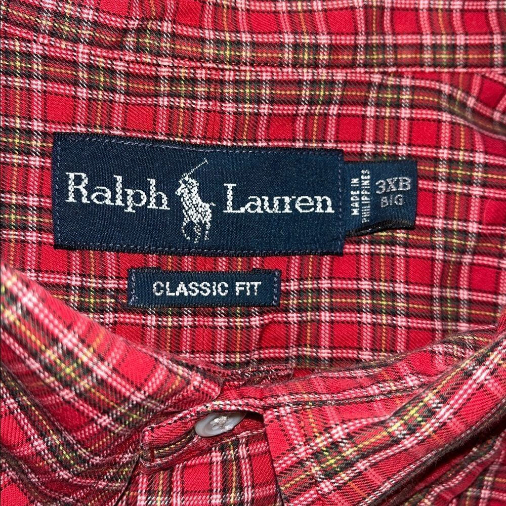 Three (3) Polo by Ralph Lauren Big Man Plaid & Stripe w/ Sewn Pony shirt 3XB Big - Picture 3 of 11